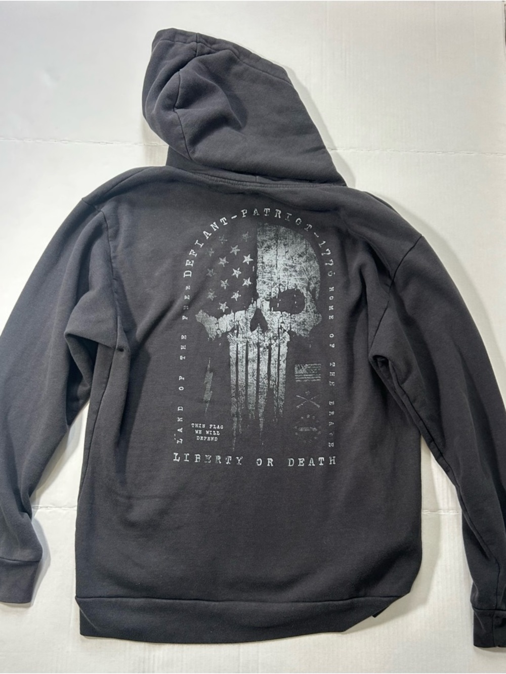 Howitzer Defiant Patriot Liberty or Death Black Graphic Hoodie